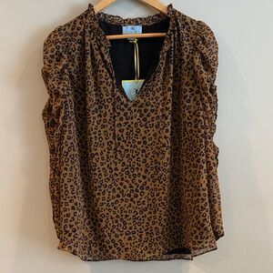 CeCe | Leopard Print V-Neck Blouse